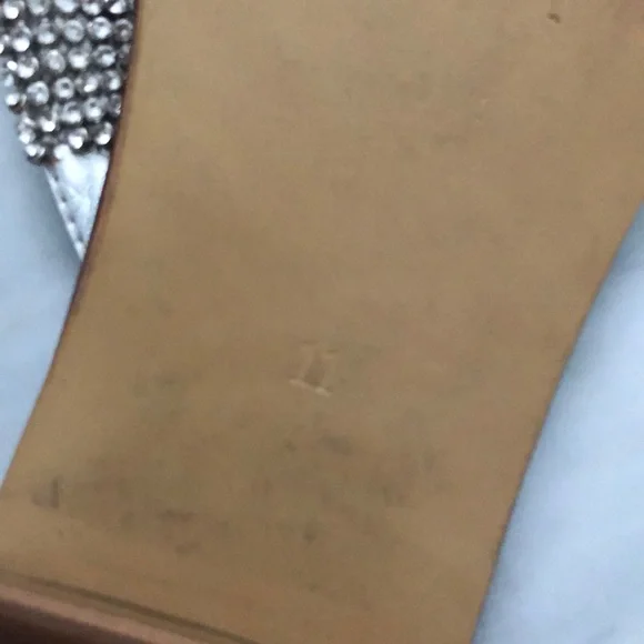 Steve Madden Silver Tan Rhinestone Sandals - Picture 8 of 9